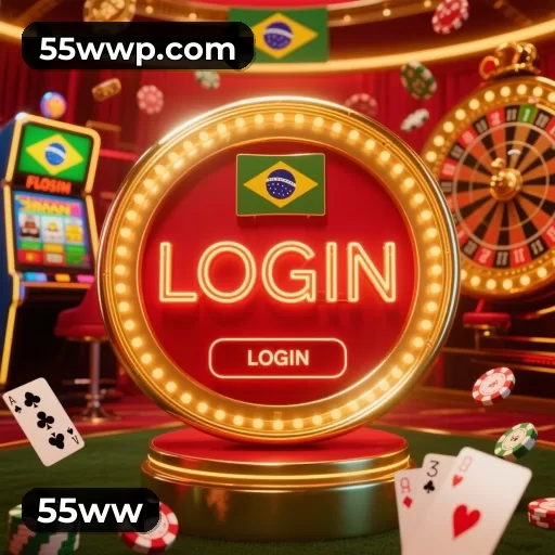 Tela de boas-vindas e lobby de jogos do aplicativo 55ww